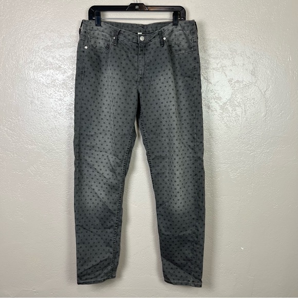 MNG jeans skinny Jeans Dark Gray Stars stretch Jeans novelty mid rise skate Sz14 - Picture 10 of 13